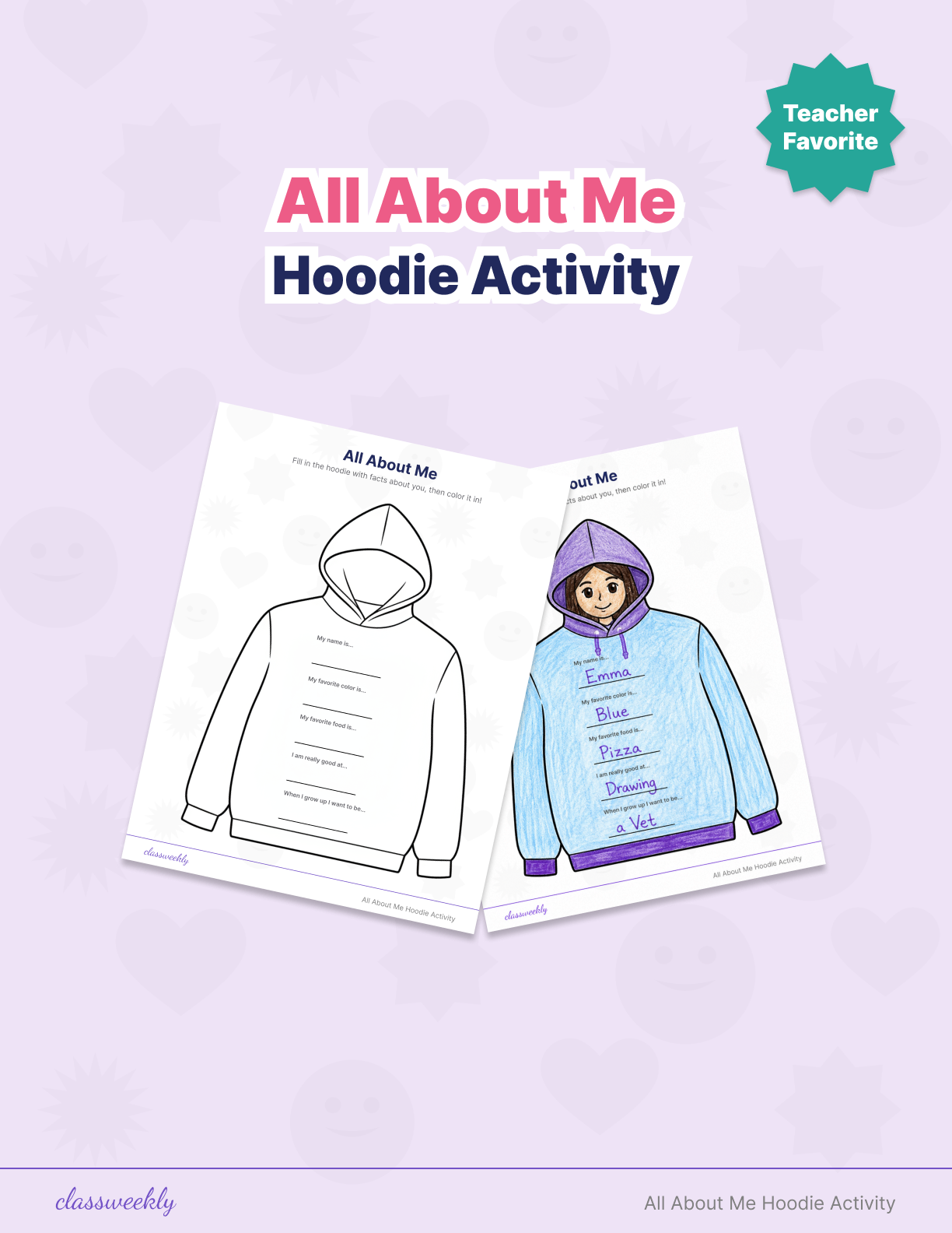 All About Me Hoodie Activity