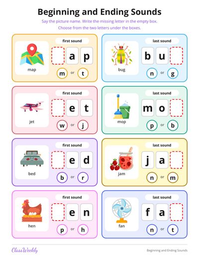 Beginning and Ending Sounds