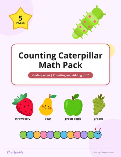 Counting Caterpillar Math Pack
