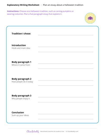 Plan an Essay - Halloween