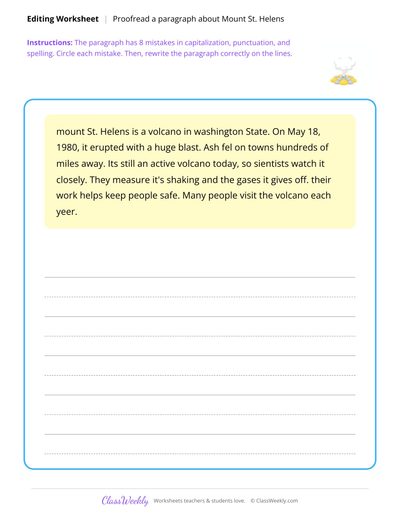 Proofread a Paragraph - Volcanoes & Earthquakes