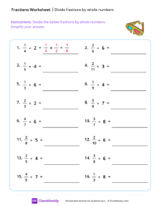 Divide fractions by whole numbers