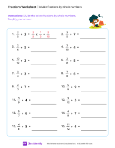 Divide fractions by whole numbers