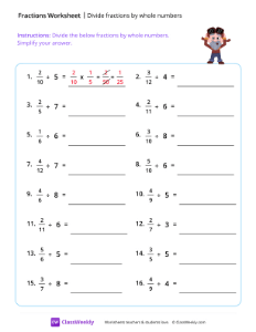 Divide fractions by whole numbers