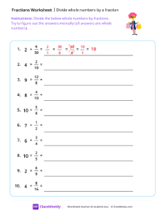 Divide Whole Numbers By a Fraction