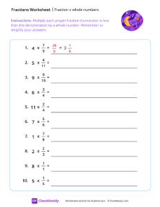 Fraction x Whole Numbers