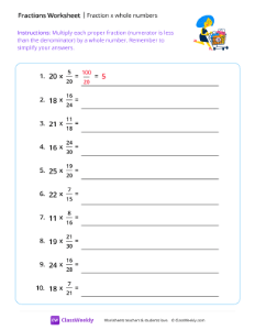 Fraction x Whole Numbers