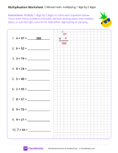 Mental Math: Multiplying 1 digit by 2 digits