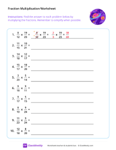 Multiply Fractions (Denominators 2-25)