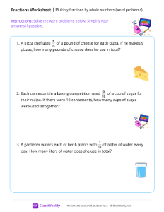 Multiply fractions by whole numbers