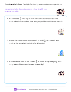 Multiply fractions by whole numbers