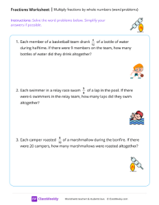 Multiply fractions by whole numbers