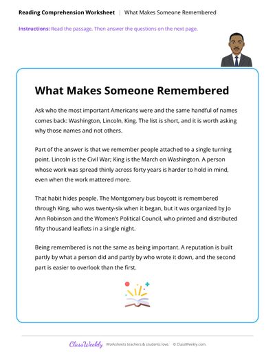 What Makes Someone Remembered - Famous Americans