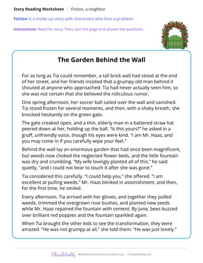 The Garden Behind the Wall (Fiction Passage)