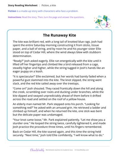 The Runaway Kite (Fiction Passage)