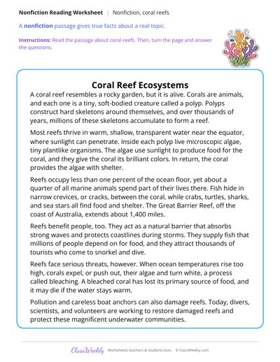 Coral Reef Ecosystems (Nonfiction Passage)