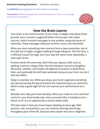 How the Brain Learns (Nonfiction Passage)