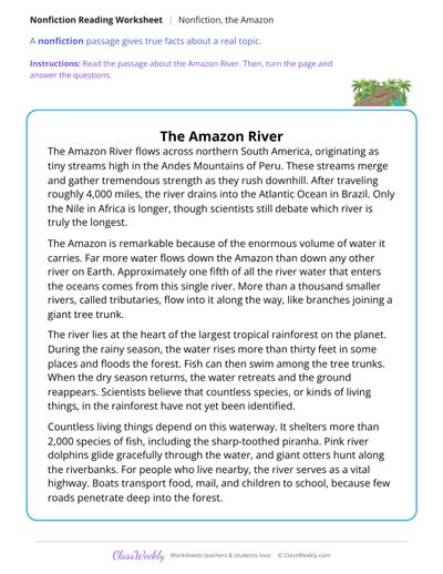 The Amazon River (Nonfiction Passage)