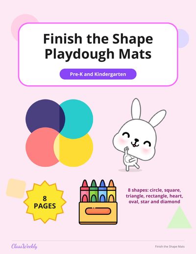 Finish the Shape Playdough Mats