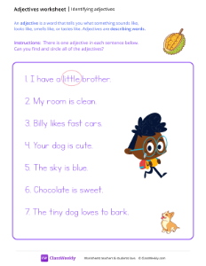 Identifying Adjectives