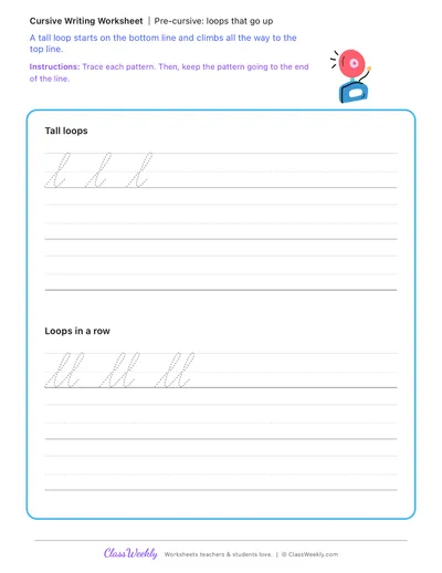 Pre-cursive: loops that go up