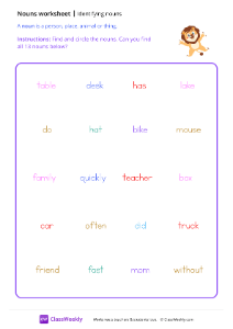 Identifying Nouns