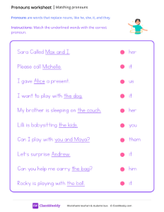 Matching Pronouns