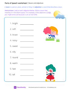 Nouns and adjectives