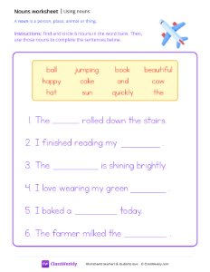 Using nouns in a sentence