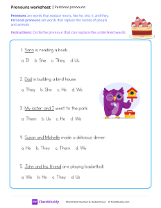 Personal Pronouns