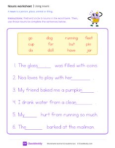 Using nouns in a sentence