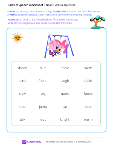 Nouns, verbs & adjectives