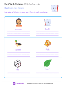 Write the plural words