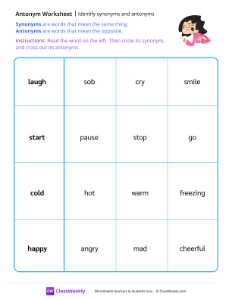 Identify synonyms and antonyms