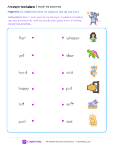 Match the antonyms