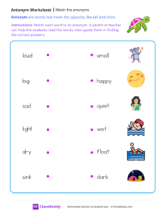 Match the antonyms