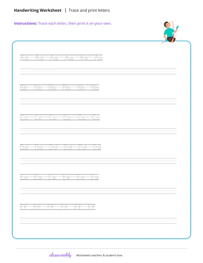 Trace and print letters
