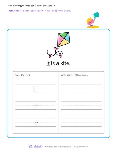 Print the word: it