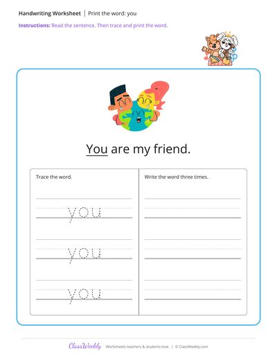Print the word: you