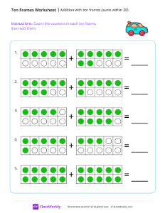 Addition with ten frames (sums within 20)