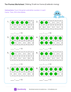 Making 10 with ten frames (2 addends missing)