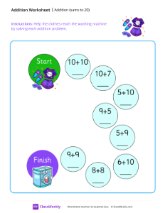 Addition maze (sums to 20)