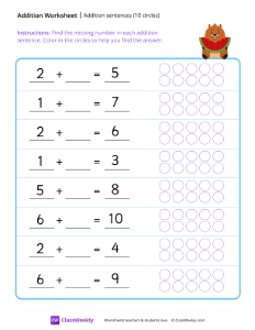 Addition sentences (10 circles)