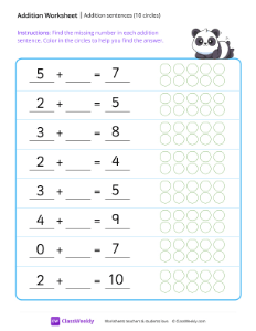 Addition sentences (10 circles)