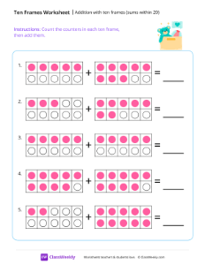 Addition with ten frames (sums within 20)