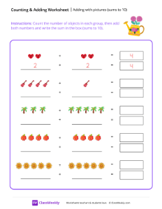 Adding with pictures (sums to 10)