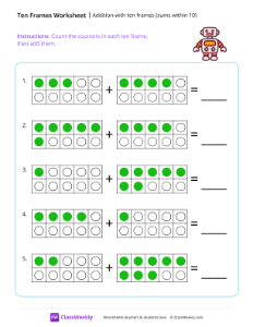 Addition with ten frames (sums within 10)