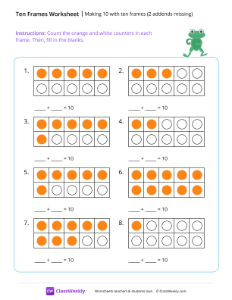Making 10 with ten frames (2 addends missing)