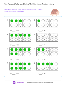Making 10 with ten frames (1 addend missing)