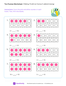 Making 10 with ten frames (1 addend missing)